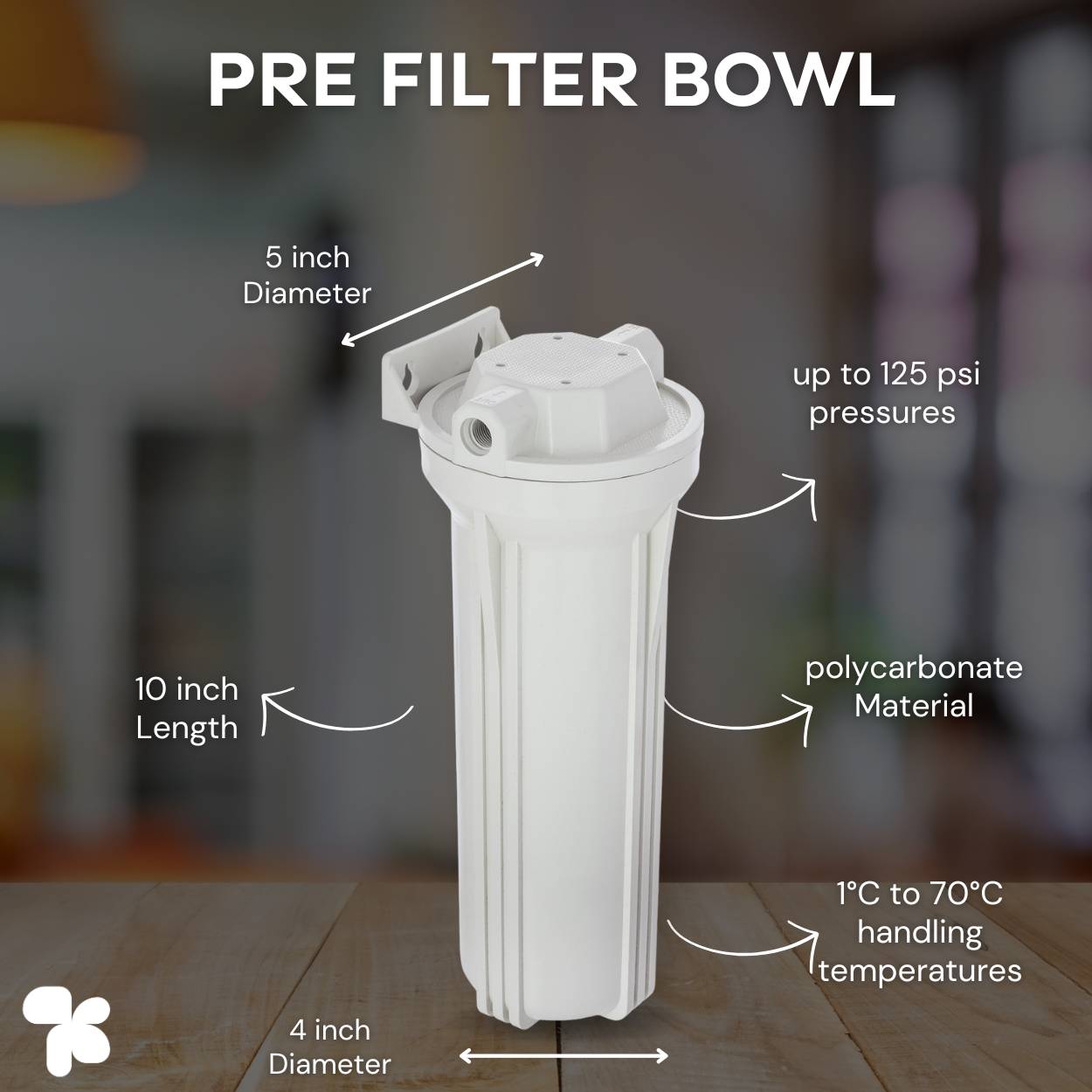 Pre Filter Bowl with 10" 5-Micron Sediment Filter (Universal)